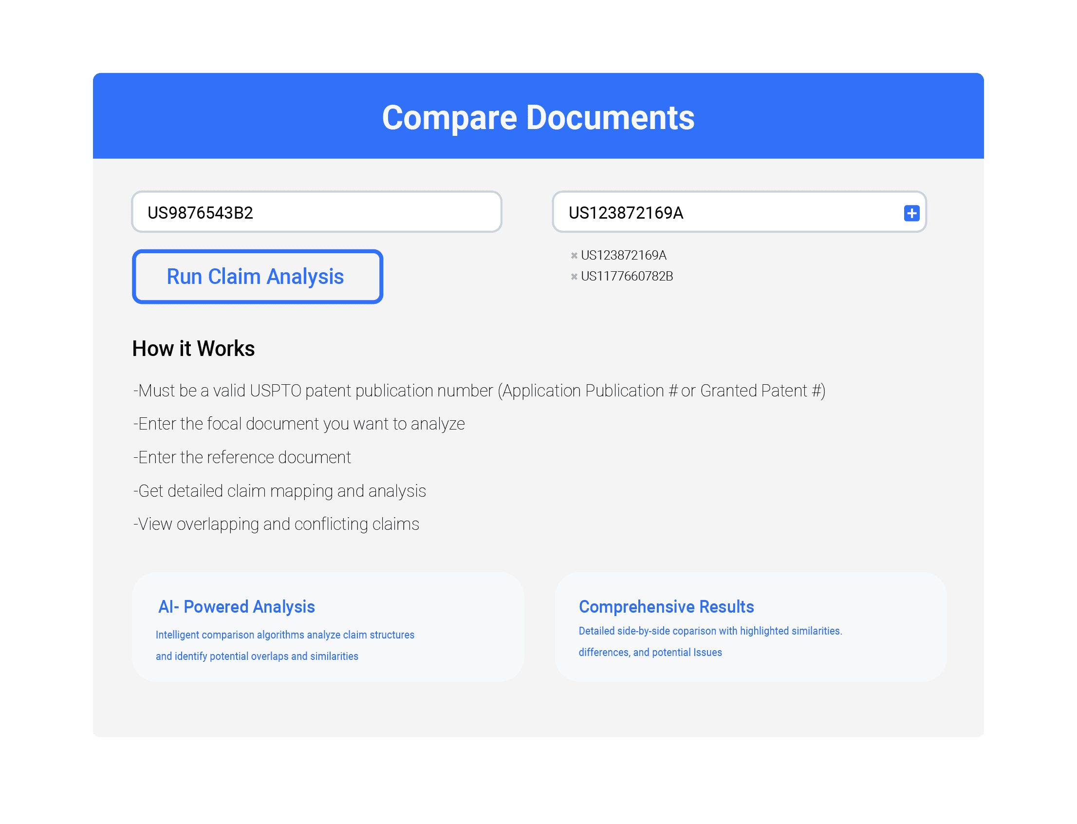 Thinkstruct compare documents interface