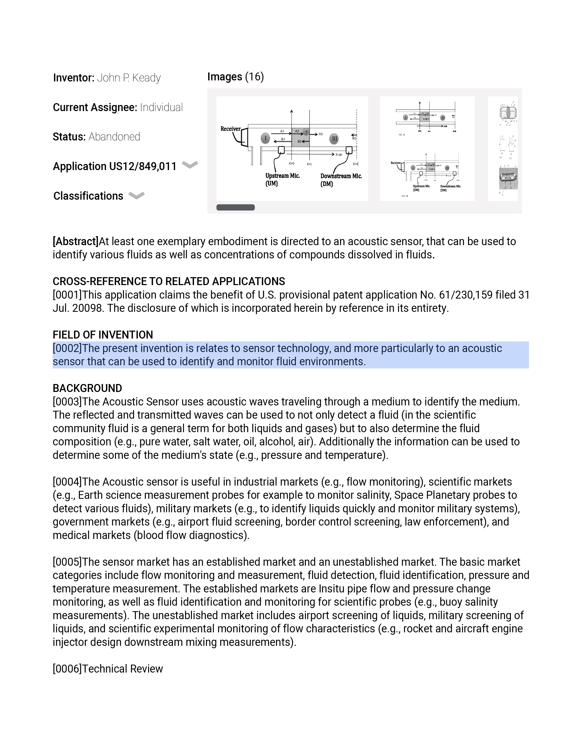 Thinkstruct patent document interface